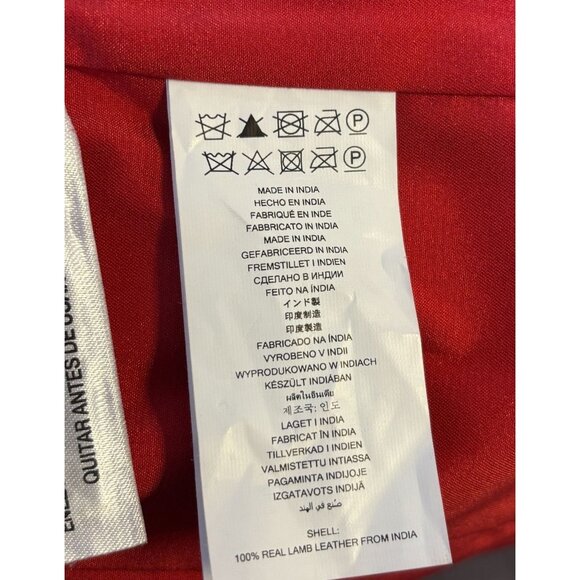 Michael Kors Red Lambskin Leather Jacket Size S - Picture 9 of 9